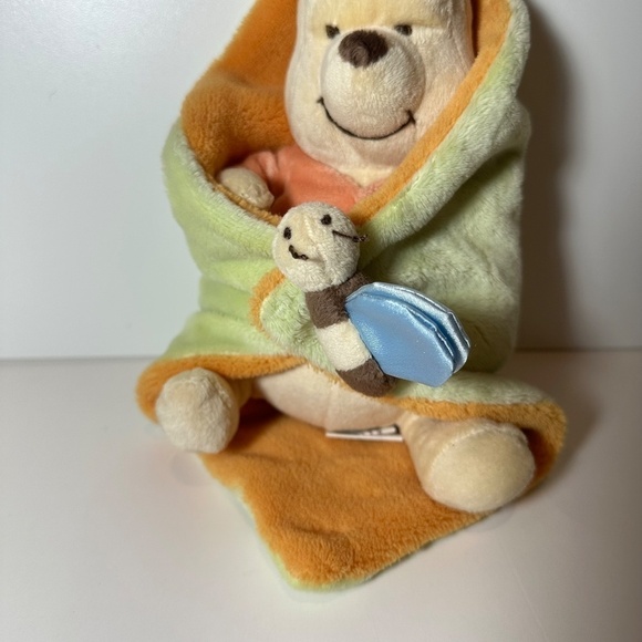 Disney blankets & beyond lovey Winnie the Pooh Bee Plush toy security blanket - Picture 2 of 7